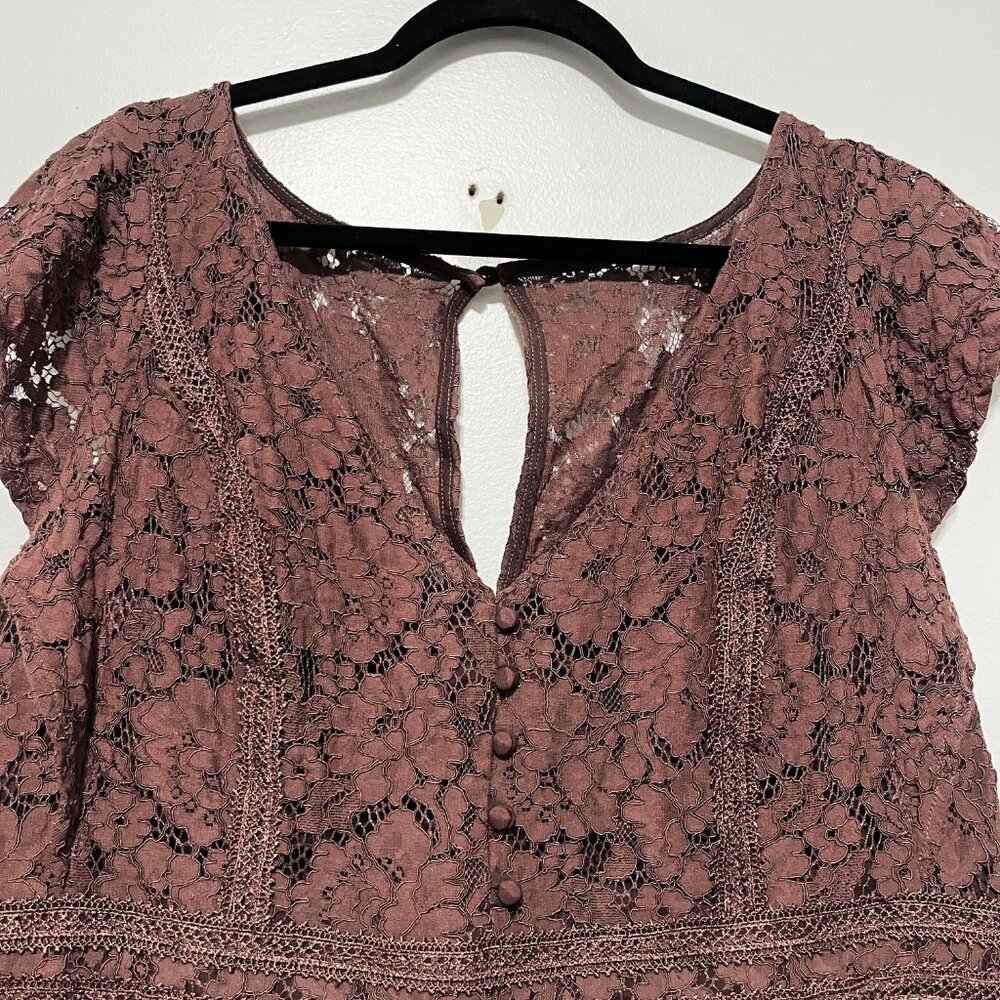 Womens Layered Lace Mini Dress 18 Cottagecore Coquette Romantic Dainty Tea Party - Picture 3 of 7